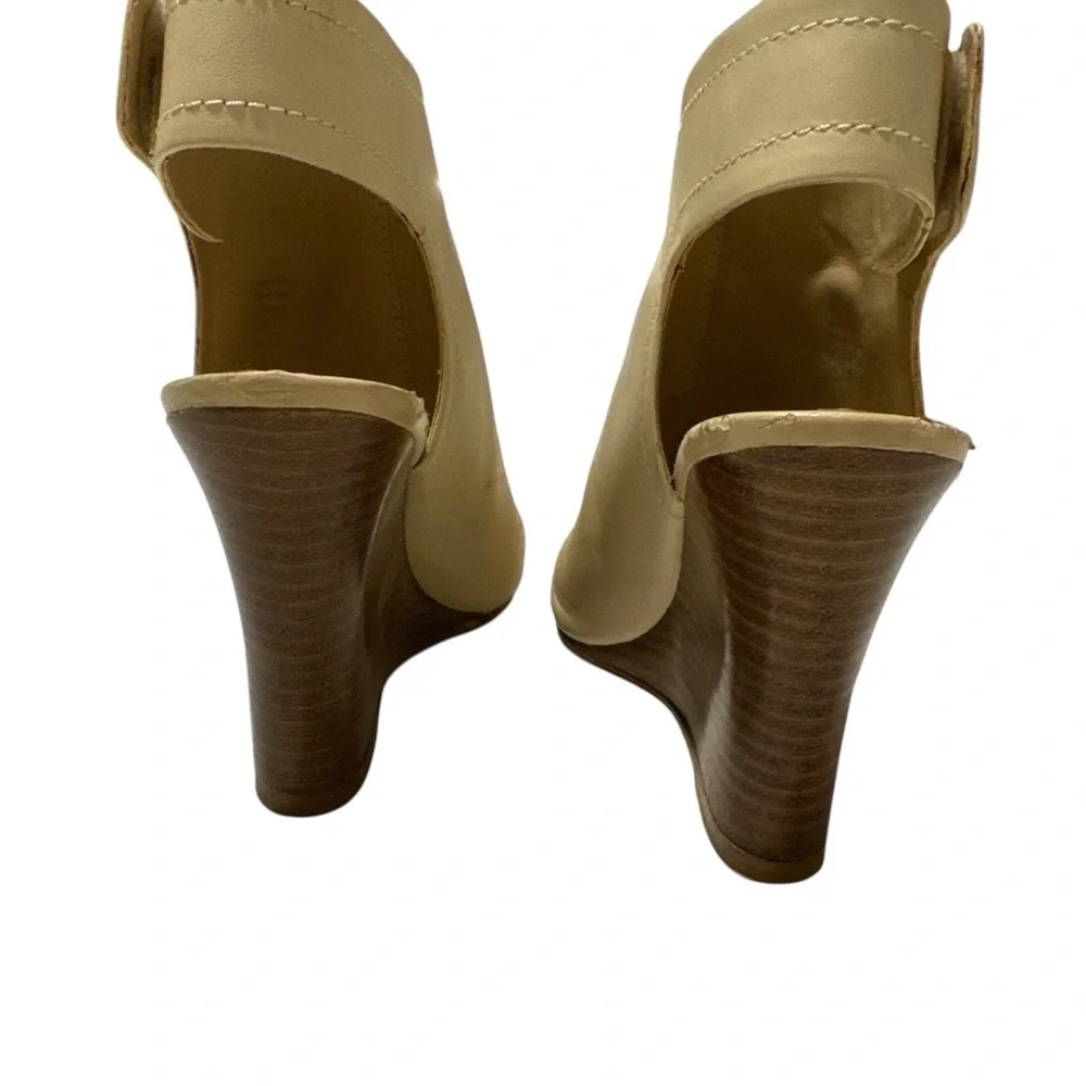 Aldo Cream Peep-Toe Wedges